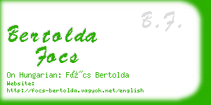 bertolda focs business card